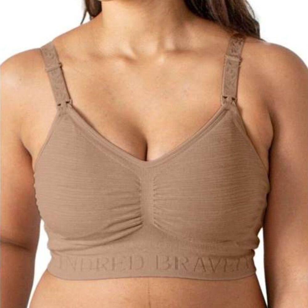 Kindred Bravely Hands-Free Pumping & Nursing Bra Large Latte Dual Layer NWT